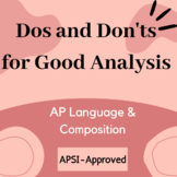 AP Lang and Comp: Dos and Don'ts for Good Analysis; Remote