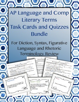 Preview of AP Lang and Comp Literary Terms Task Cards and Quizzes {Bundled}
