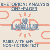AP Lang and Comp: Rhetorical Analysis ONE PAGER Assignment