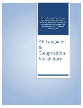 Preview of AP Language & 11th Grade Key Vocabulary