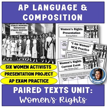 Preview of 19th Century Women's Rights AP Language Paired Speeches Rhetorical Analysis Unit