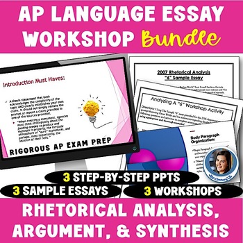Preview of AP Language Essay Writing Unit Rhetorical Analysis, Argument & Synthesis AP Lang