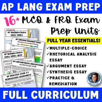 Preview of AP Language Exam Prep Curriculum Essentials - Full Year AP Lang MCQ & FRQ Units