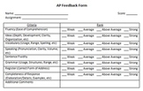 AP Language: Feedback Form for Free Response