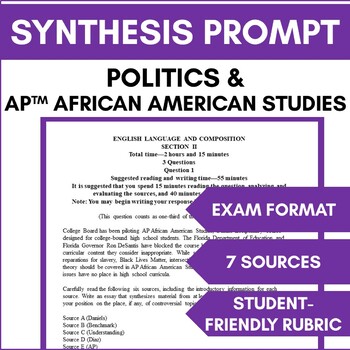Preview of AP English Language Synthesis Prompt, AP African American Studies