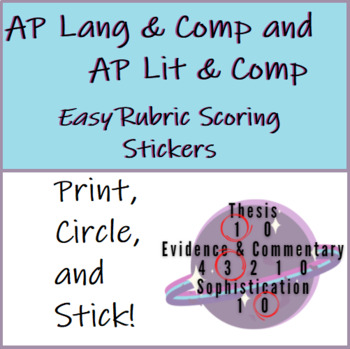 Preview of AP Language/Literature Easy Rubric Scoring Stickers