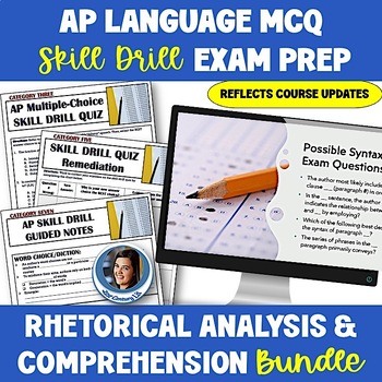Preview of AP Language MCQ Skill Drill Exam Prep Rhetorical Analysis & Comprehension Bundle
