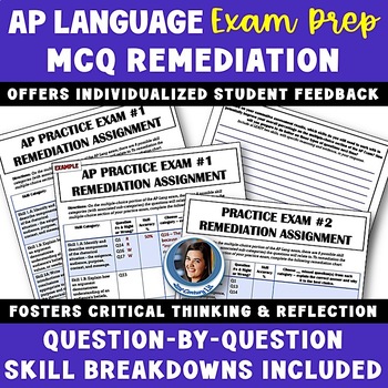 Preview of AP Language Multiple-Choice MCQ Exam Prep - Practice Exam Remediation Charts