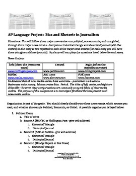 Preview of AP Language Project:  Bias and Rhetoric in Journalism