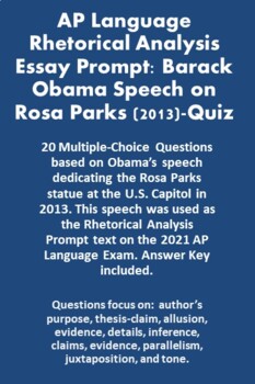 rhetorical analysis obama speech rosa parks