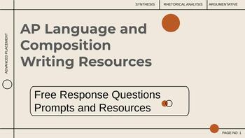 Preview of AP Language and Composition: Free Response Questions and Question Type Resources