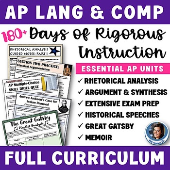 Preview of AP Language & Composition Full Year Curriculum - Rhetoric, Argument, AP Lang