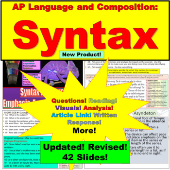 Preview of Syntax PowerPoint, Google Slides:  AP Language