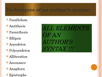 syntax in literature