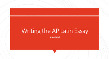 Preview of AP Latin -How to Write the Essay on the Test- warm up/discussion powerpoint