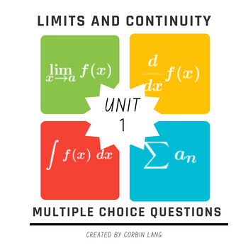 Preview of AP Calculus Multiple Choice Problems: Limits & Continuity