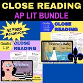 AP Lit Close Reading Bundle "Desiree's Baby" and "The Necklace"