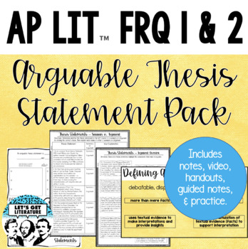 examples of ap lit thesis statements