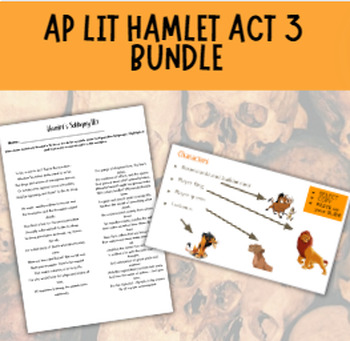 Preview of AP Lit Hamlet Act 3 Activities Bundle