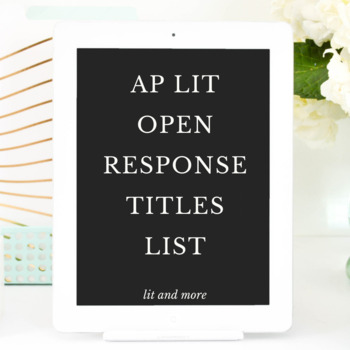 Preview of AP Lit Open Response Titles List
