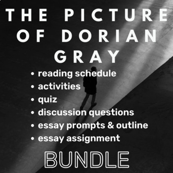 Preview of AP Lit Pic Dorian Gray FRQ 3 Analysis, Characterization, Quiz, Essay, Activies