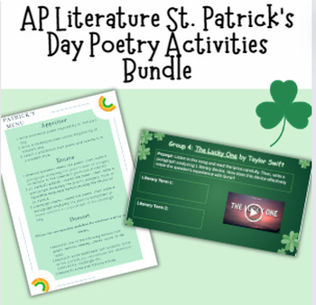 Preview of AP Lit Poetry Activities St. Patrick's Day Bundle