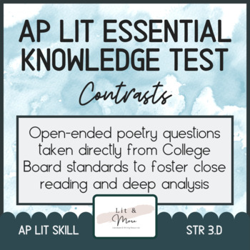 Preview of AP Lit Poetry Skill Test - Contrasts