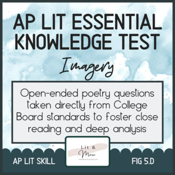 Preview of AP Lit Poetry Skill Test - Imagery