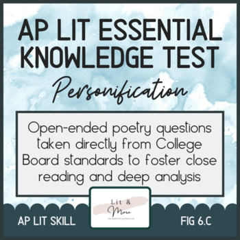 Preview of AP Lit Poetry Skill Test - Personification