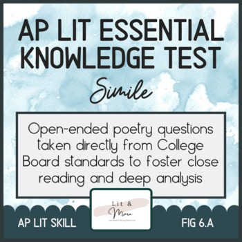 Preview of AP Lit Poetry Skill Test - Simile
