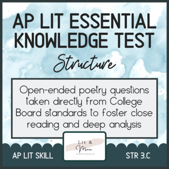 Preview of AP Lit Poetry Skill Test - Structure