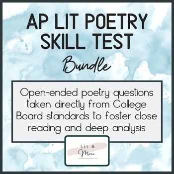 Preview of AP Lit Poetry Skills Assessment Bundle | Quick Assessments for Poetry Growth