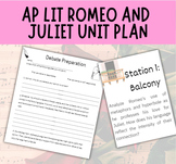 AP Lit Romeo and Juliet Unit Plan Bundle
