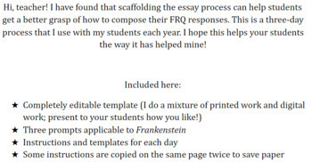 (Mine)Craft a Synthesis Essay FRQ1 Original Prompt Scaffolded AP Language