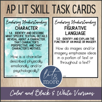Preview of AP Lit Skill Task Cards - AP English Literature Course & Exam Aligned