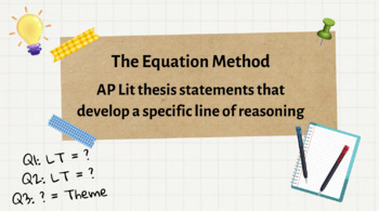 Preview of AP Lit: Teaching the Equation Method to Students BUNDLE