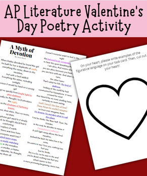 Preview of AP Lit Poetry Activity Comparison Valentine's Day NO PREP