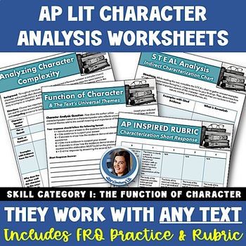 Preview of AP Literature Characterization Worksheets, Exam Prep Character Analysis Any Text