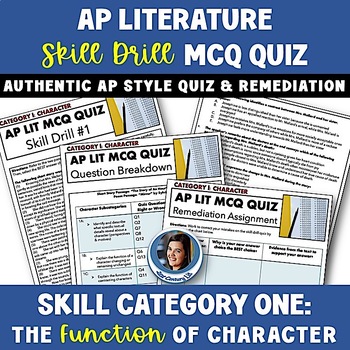 Preview of AP Literature Exam Prep Multiple-Choice MCQ Quiz - Character, Characterization