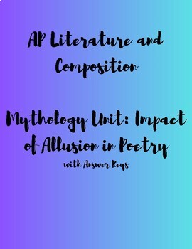 Preview of AP Literature: Greek Mythology in Poetry