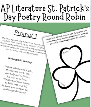 Preview of AP Lit Poetry St. Patrick's Day Round Robin Activity