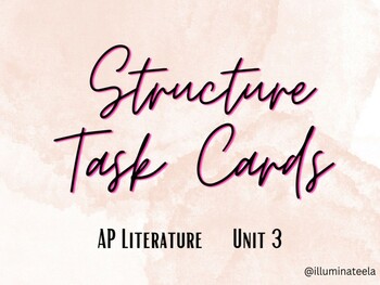 Preview of AP Literature Unit 3 Structure Task Cards Works with ANY Text Digital and PDF