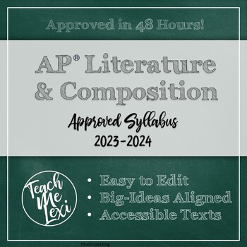 Preview of AP® Literature and Composition Approved Syllabus 2023-2024