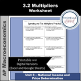 AP Macro Macroeconomics 3.2 Multipliers Practice Worksheet
