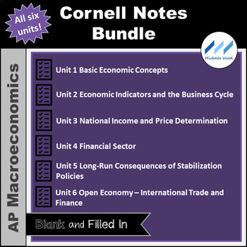 Preview of AP Macro - Cornell Notes Bundle - All Six Units - Print and Digital