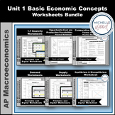 AP Macro Macroeconomics Unit 1 Worksheets Bundle