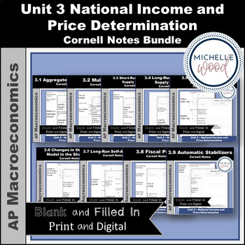 Preview of AP Macro Unit 3 National Price Determination Notes Bundle | Print and Digital