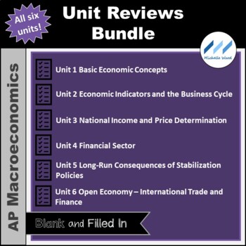 Preview of AP Macro Macroeconomics - Unit Reviews - All Six Units | Print and Digital