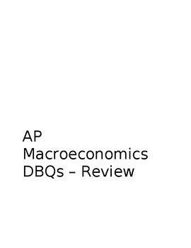Preview of AP Macroeconomics DBQ -Review