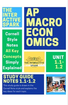 Preview of AP Macroeconomics Study Guide / Notes Topics 1.1 - 1.2
